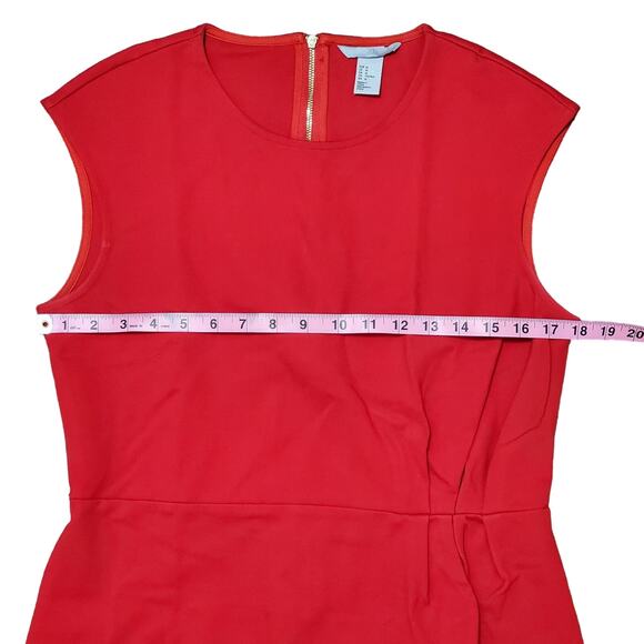 H&M Red Gold Stretch Classy Sexy Dress SZ M Medium Wedding Christmas Party - Picture 10 of 12